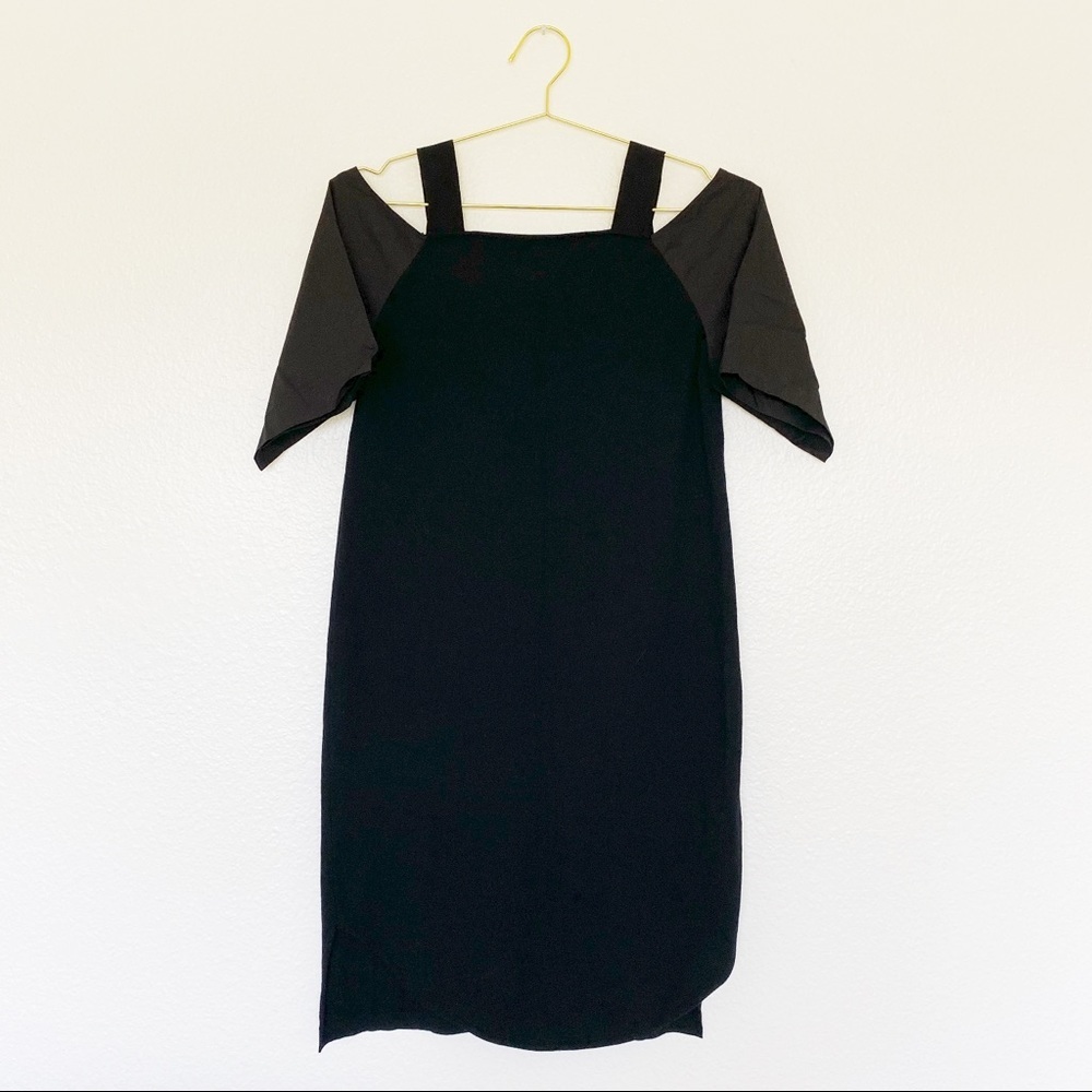 PIER ANTONIO GASPARI Cold Shoulder Black Mini Dress SZ 44
